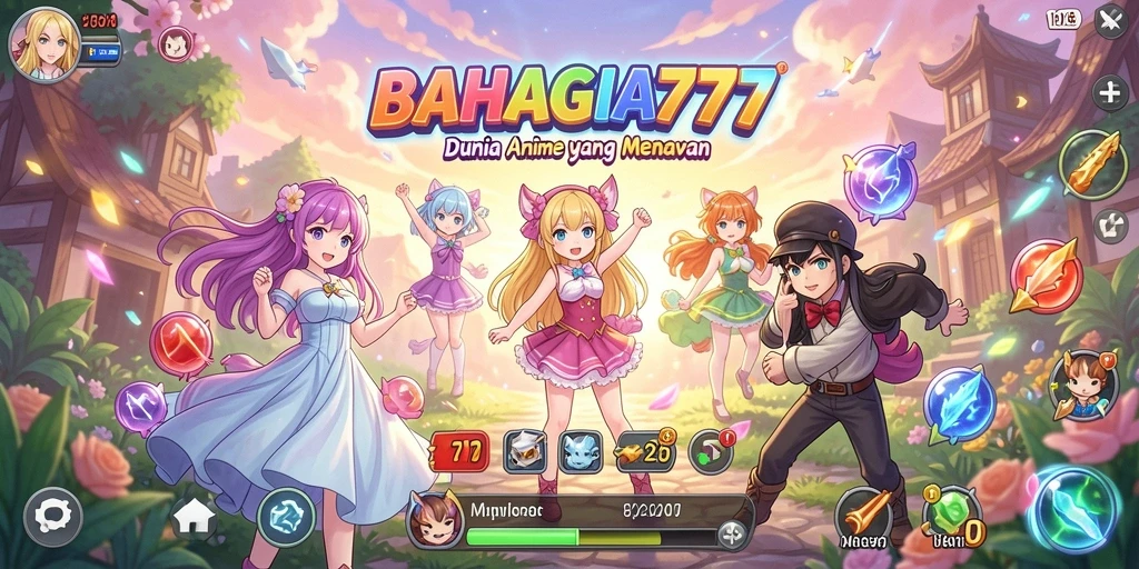 Tampilan gameplay menakjubkan di BAHAGIA777 dengan karakter Anime.