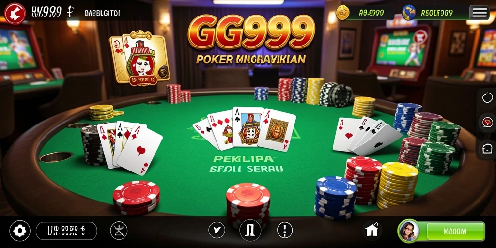 Tampilan gameplay seru dalam permainan Poker GG999.