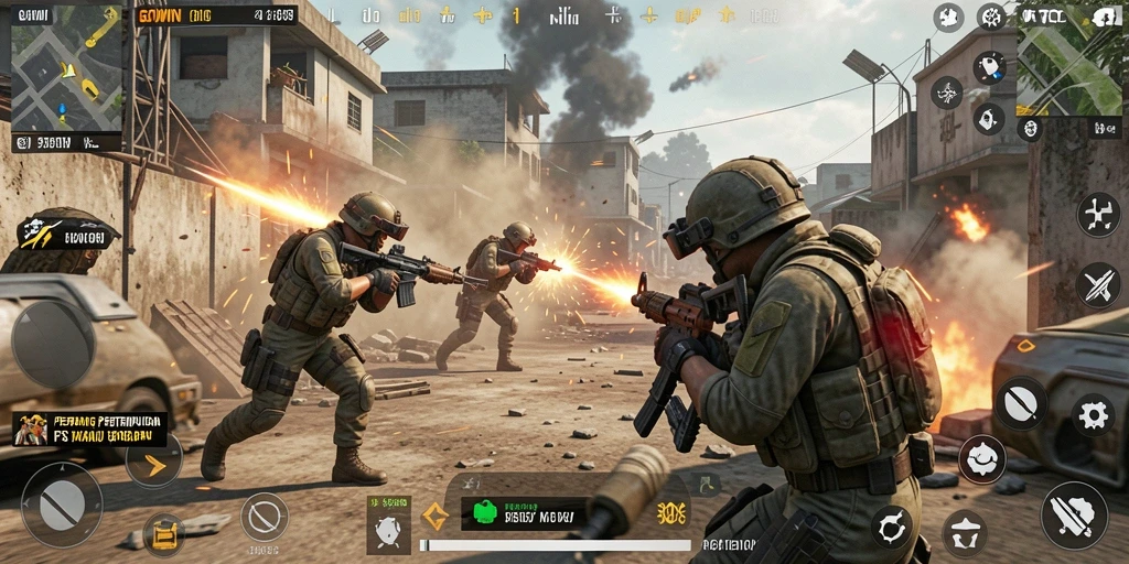 Tampilan gameplay GOWIN yang mendebarkan dan kompetitif dalam aksi FPS.