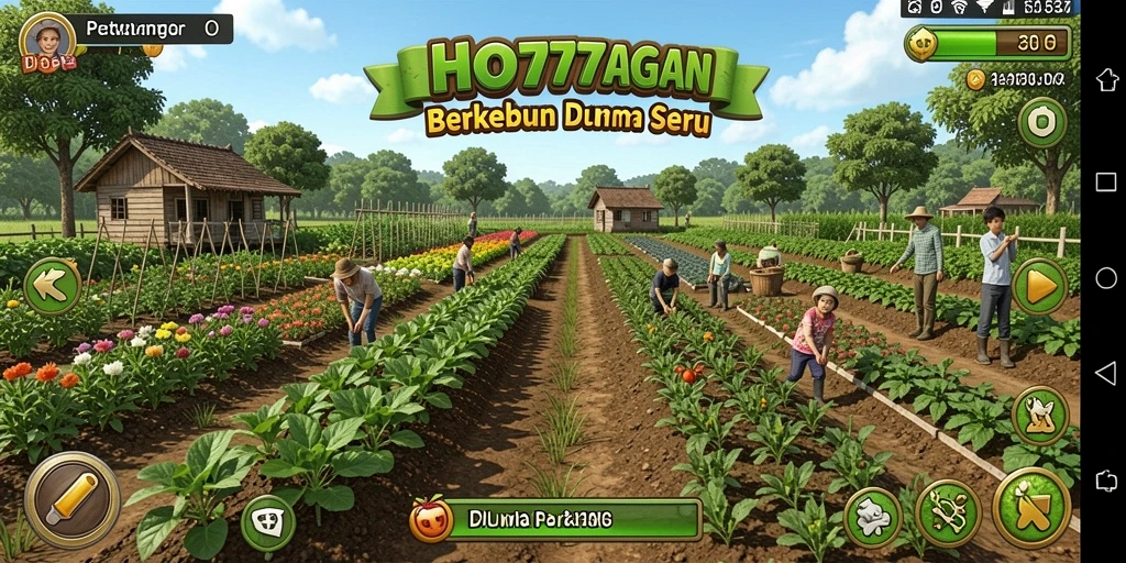 Tampilan gameplay menarik saat berkebun di HO777.