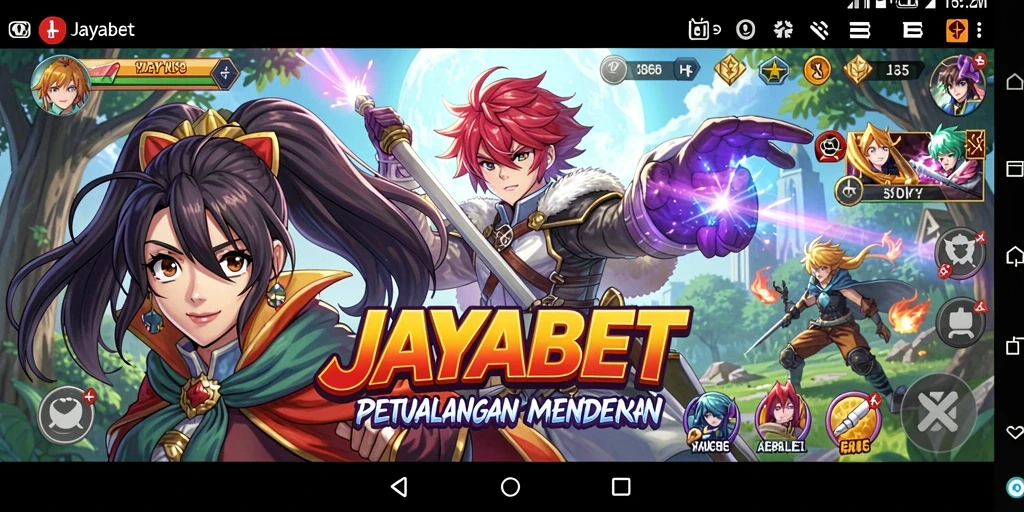 Tampilan gameplay JAYABET yang menarik dengan karakter anime yang beragam.