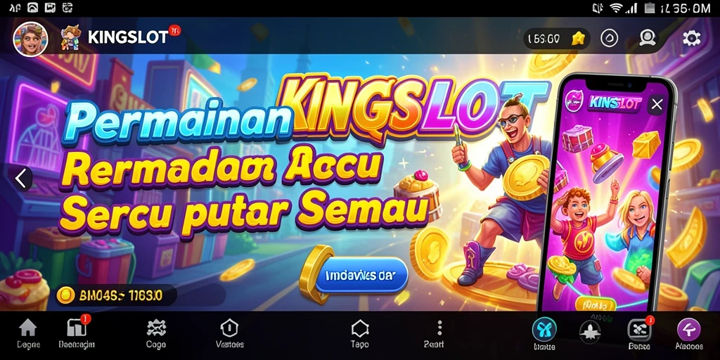 Screenshot utama KINGSLOT menampilkan gameplay Arcade yang mendebarkan.