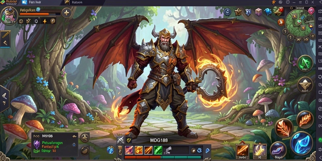 Gameplay MDG188 menampilkan aksi bertarung yang intens dan visual yang indah.
