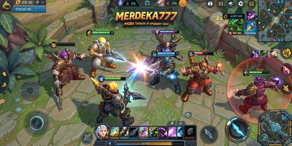 Gameplay menarik dan seru di MERDEKA777 MOBA.