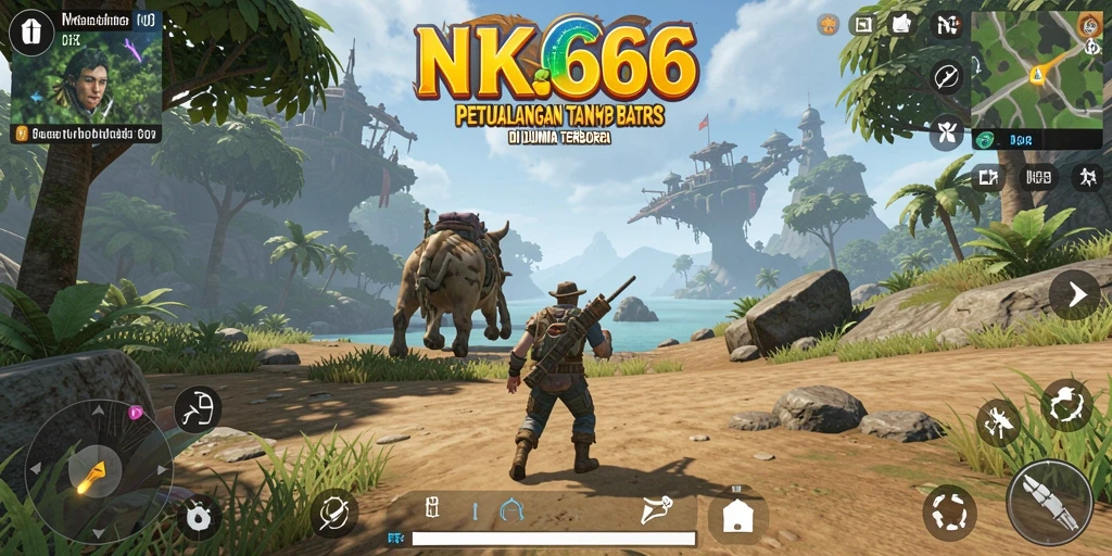 Gameplay NK666 yang menampilkan eksplorasi dunia terbuka yang luas.