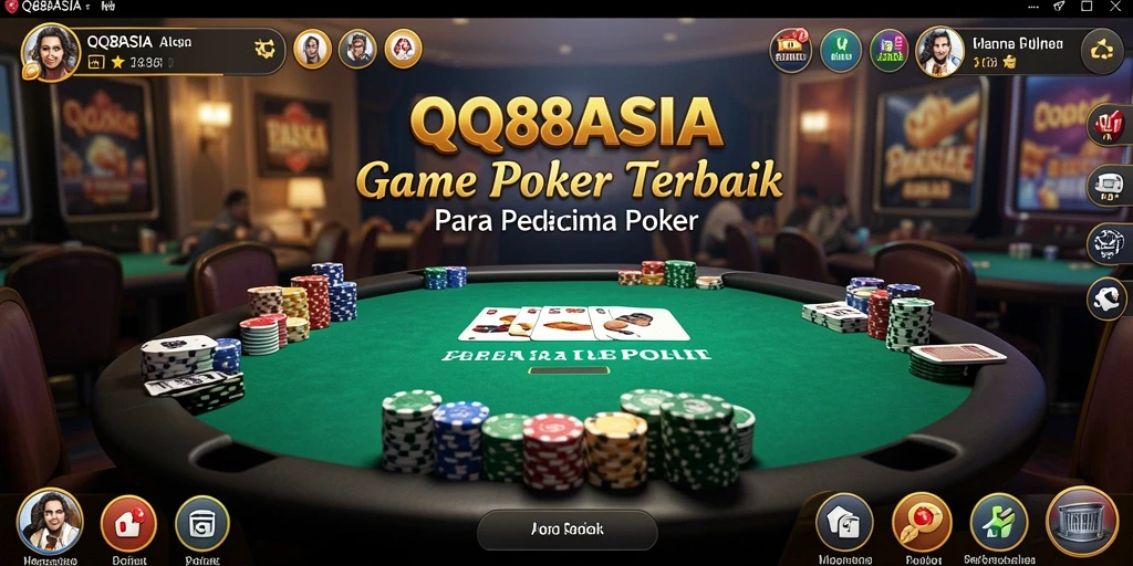 Tampilan antarmuka permainan poker yang menarik di QQ88ASIA.