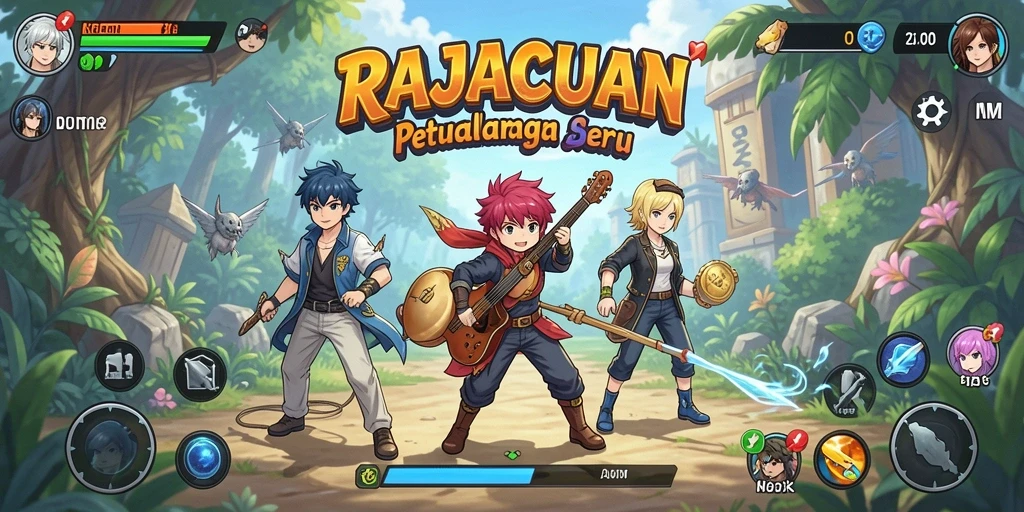 Gameplay seru di RAJACUAN dengan karakter Anime yang menarik.